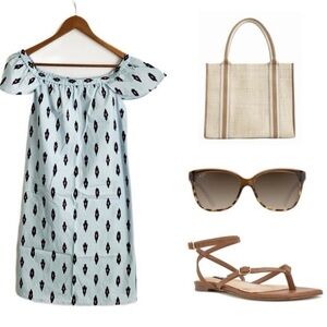 J. Crew Factory Ikat Off Shoulder Dress Size S